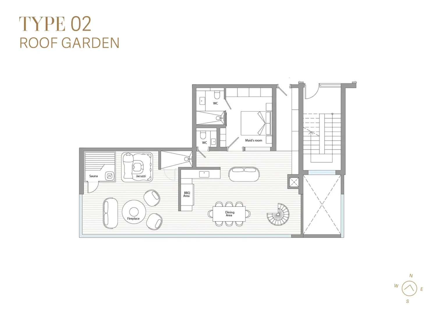 Sunrock Type 02 Roof Garden floor plan